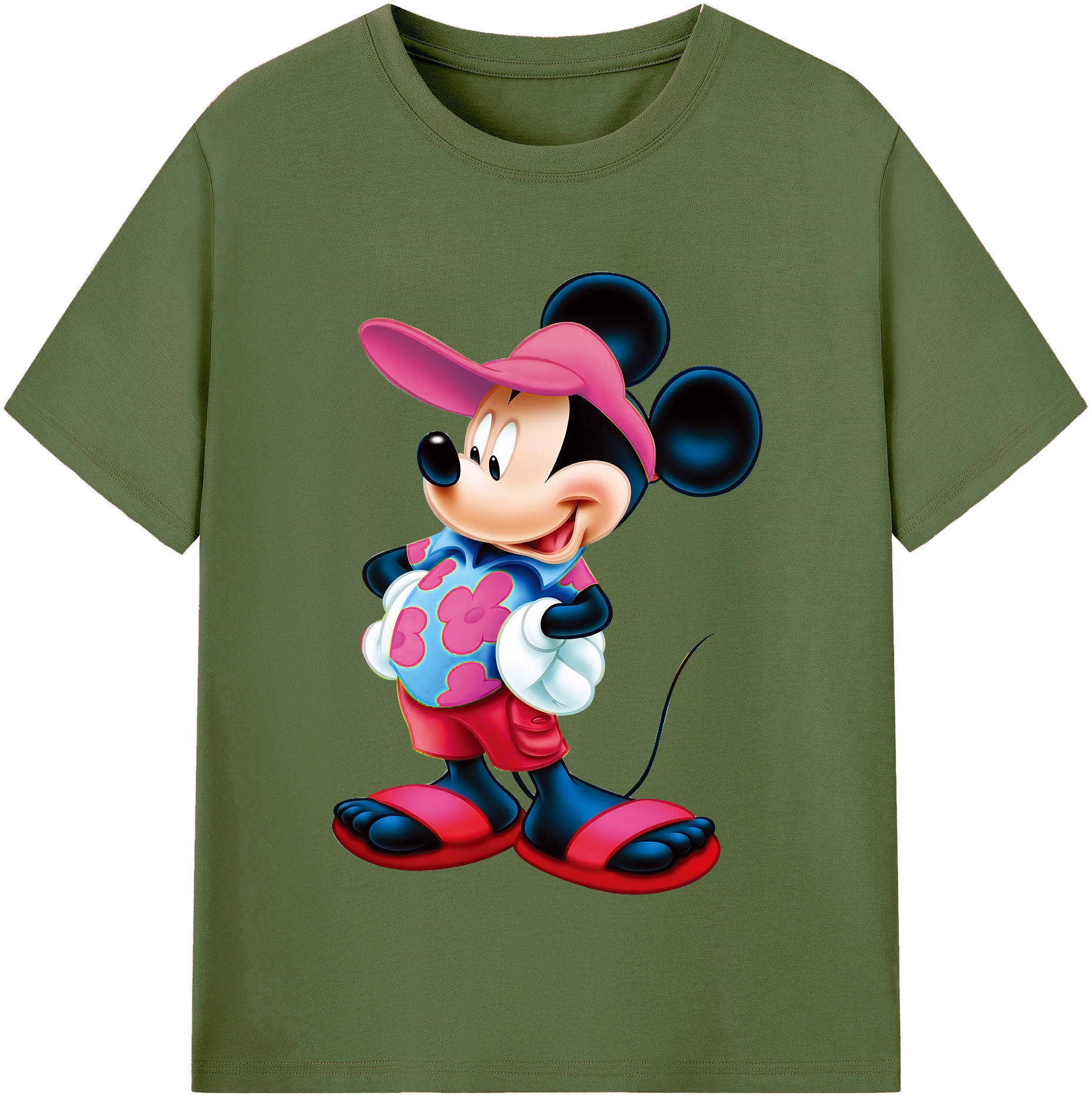 （画像用） ミッキーマウス Mickey Mouse 綿100％半袖Tシャツ（フロントプリント）